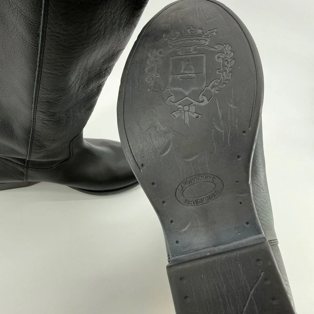 Zigi Soho Layla Boots Black Leather Womens size 8.5 Lavorazione Artigiana